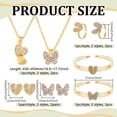 thumbnail image 2 of Butterfly Heart Rhinestone Jewelry Set Shiny Pendant Necklace Earring Ring Bracelet Alloy Pendant Accessories Adjustable Gifts DIY, 2 of 5