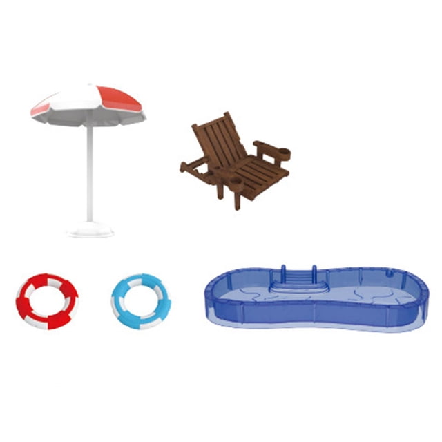Casa de muñecas, juego de piscina, muebles de simulación, Micro paisaje para jardín de hadas, juguete para juego de imitación, juguete para niños,