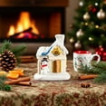 thumbnail image 6 of Zawou Glowing Christmas Snowman Figurine with Lighted House, Mini Christmas Village Decoration for Tabletop, Office, or Mantel Holiday Display, 6 of 7