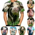 thumbnail image 2 of Funny Animal Pig 3D Print T Shirt Men\'s Casual Round Neck Short-Sleeve T-shirt, 2 of 8