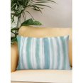 thumbnail image 2 of Outdoor Pillows Waterproof, Teal Blue Stripe Bedding Throw Pillows with Insert for Couch Sofa Bed, Modern Abstract Ombre Geometric Lines 12x20 Inch Pillowcases Decorative Patio Pillow Set of 1, 2 of 8