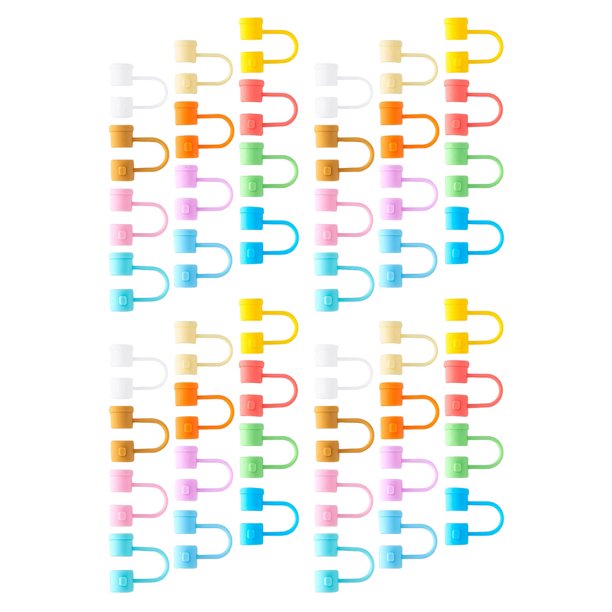 unbranded 48Ud Cubiertas De Silicona Para Paja Tapones Decorativos Y Reutilizables Multicolor