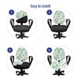 thumbnail image 4 of Floral Office Chair Slipcover, Hand Drawn Inspired Design of Forest Flowers Leaves Soft Tones, Protective Stretch Decorative Fabric Cover, Standard Size, Mint Green Blue and Mustard, by Ambesonne, 4 of 5