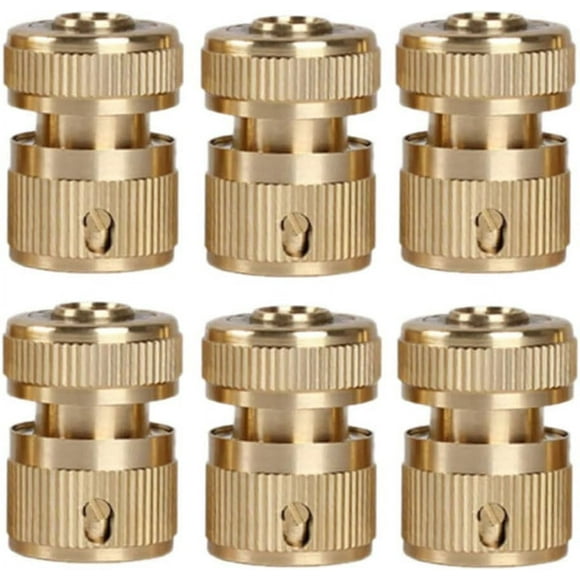 Jinsinto 6pcs Brass Hose Connector, Garden Hose Quick Connector, Hose Connector, for Hose Fitting