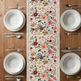 thumbnail image 6 of Watercolor Flowers Table Runner - 108 Inch Long, Kitchen Dining Table Runner Dresser Scarves, Rustic Spring Floral Botanical Beige Farmhouse Decor for Coffee Tables Wedding Party Banquet, 6 of 8