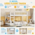 thumbnail image 7 of Mirightone Wood Low Twin Over Twin Bunk Bed with Rattan Guardrail, Low Floor Bunk Bed with Storage Shelves (White), 7 of 7