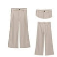 thumbnail image 4 of Teen Girl Uniform Pants Skinny Pants Stretch Pants With Pockets Flare Leg Pants Girls Beige Pants Back To School Outfits For Teen Girls Teen Girls Outfits Size 13-14 Years, 4 of 5
