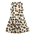 thumbnail image 6 of AUNVITO Girls Leopard Print Sleeveless Dress Round Neck Waist Cinched Dance Dress Spring Summer Casual Performance Outfit, 6 of 6
