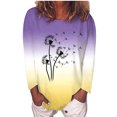 thumbnail image 1 of Camiseta de manga larga con cuello redondo para mujer a la moda, blusa suelta con estampado de verano Fridja ghj987+4819, 1 of 5