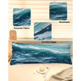 thumbnail image 2 of Teal Blue Beach Coastal Body Pillow Cover 20 x 60 Inch Decorative Pillow Cover Nautical Abstract Watercolor Lumbar Pillowcase Seasonal Rectangle Cushion Case for Couch Sofa Bed Living Room, 2 of 7