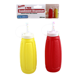 2pc Plastic Sauce Dressing Syrup Squeeze Bottle Set Squirt Condiment Dispenser