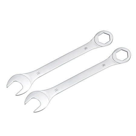 

Uxcell Thin 6-Point Combination Wrench Metric Mirror-Chrome Plated High Carbon Steel 30mm 2 Pack