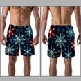thumbnail image 3 of luoweisi Men's Beach Shorts Quick Dry Swim Trunks with Mesh Lining Christmas Snowflakes L, 3 of 5