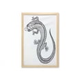 thumbnail image 1 of Salamander Wall Art with Frame, Close Shot Illustration of a Detailed Exotic Lizard in a Crown, Printed Fabric Poster for Bathroom Living Room, 23" x 35", Charcoal Grey and White, by Ambesonne, 1 of 2