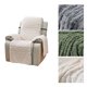 thumbnail image 3 of Xiao Hua Funda de sofá de 1 plaza, color liso, gris, gruesa, de doble cara, jacquard, en forma de T, de terciopelo, para sillón, funda protectora de sofá de 21,65 x 76,77 pulgadas, 3 of 4