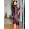thumbnail image 3 of Sequin Fringe Batwing Women's Elegant Loose Dress  Sleeve  Cocktail Party Pleated Plus Size Dress, 3 of 8