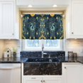 thumbnail image 5 of Yayeee Kitchen Curtains Tier Pair Light Filtering 27"x24" Rod Pocket Short Cafe Window Panel, Green Dragon Flowers, 5 of 7