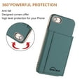 thumbnail image 4 of Allytechgroup Wallet Case for iPhone 7 / 8 / SE 2022 & 2020, RFID Blocking PU Leather Stand Phone Shell with Credit Card Slot Shockproof Protective Back Cover for Women Men, Green, 4 of 7