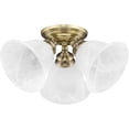 thumbnail image 3 of 3 Light Antique Brass Ceiling Light fixture with White Alabaster Glass Shade, 3 of 5
