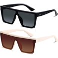thumbnail image 1 of HAHDAXIA Square Oversized Sunglasses for Women Men Big Flat Top 2 pack Fashion Shield Large UV Protection Rimless Shades, 1 of 6