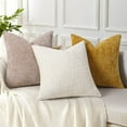 thumbnail image 5 of decorUhome Throw Pillow Covers 18x18 Set of 2, Farmhouse Decorative Chenille Pillow Covers for Couch, Khaki(Pillow Cover Only, No Inserts Included), 5 of 10