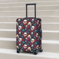 thumbnail image 2 of Lsque Skull red flower blue Printed Luggage Cover, Travel Luggage Protector,Scratch and Dirt Resistant, Fits 18-32 Inch Luggage - Medium, 2 of 9