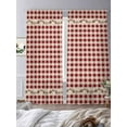 thumbnail image 3 of Country Red Buffalo Plaid Sheer Curtains 2 Panels Set Retro Star Berries Vine Linen Texture Sheer Window Curtains Light Filtering Rod Pocket Voile Drapes for Bedroom Living Room 52"X84", 3 of 8