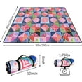 thumbnail image 5 of Geometry Picnic Blankets Waterproof Foldable Picnic Blanket 80"x 80" Picnic Mat 3-Layer Thicking Outdoor Picnic Blanket Sandproof Lightweight Beach Picnic Blanket with Strap Machine Washable, 5 of 5