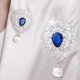 thumbnail image 3 of Elegant Brooches and Pins for Women, Blue Austrian Crystal and Pearl Lapel Pins, Fashion Jewelry for Sweater and Shawl Clips, 3 of 5