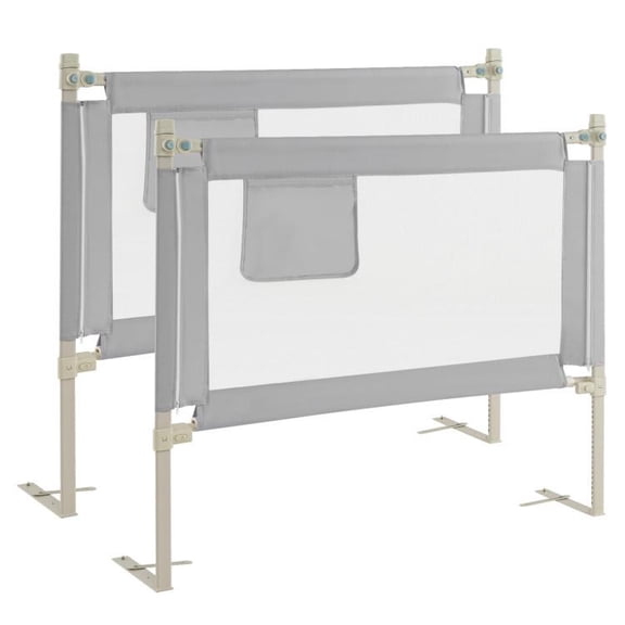 Toddler Bedrail with Side Pocket and 24 Adjustable Heights