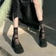 thumbnail image 5 of Zapatos Mary Janes de tacón alto con plataforma y punta redonda, de moda, con suela gruesa, estilo romano, para fiesta, de gamuza, para mujer, para boda y novia, 5 of 5