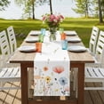 thumbnail image 4 of Table Runners 70 Inches Long Dress Scarves, Spring Wildflowers Farmhouse Coffee/Dining/Kitchen Table Decor, Holiday Table Runner, Watercolor Rustic Flowers Floral Leaves 13x70 Inch, 4 of 9