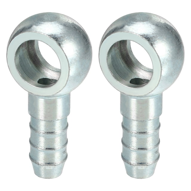 12 mm de diámetro 10 mm OD Banjo Manguera Barb Bolt Accesorios Universal Banjo Fitting Fuel Line Adaptador Conector para motocicleta Coche Tono plateado - Paquete de 2
