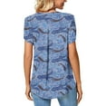 thumbnail image 5 of Patlollav Womens Petal Sleeve Tops V-Neck Short Sleeve T-Shirts Cute Print Summer Blouses, 5 of 6