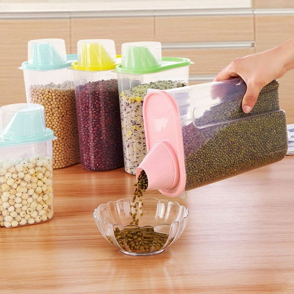 Dry Food Storage Dispenser, Cereal and Pasta Container for Kitchen Organization