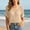 Beige, variant on Women's Summer Bohemian Crochet Knit Solid Color Short-Sleeve Top Casual Pullover