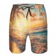 thumbnail image 3 of Balery Tropical Sunset Beach Scene Traje de Baño Estilo Hawaiano para Hombre, Shorts de Secado Rápido con Bolsillos-Small, 3 of 6