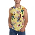 thumbnail image 2 of Goofa Beautiful Bright Birds And Flowers Printed Men's Sleeveless T-Shirt - Athletic Gym Workout Tank Top for Men - Moisture-Wicking, UPF 30+ Quick-Dry Muscle Tee-X-Large, 2 of 8