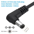 thumbnail image 2 of Uxcell 3Ft USB to DC 5.5x2.1mm Barrel Jack Power Cord, 5 Pcs 24AWG Wire Adapter Connector Charging Cord, Black, 2 of 6