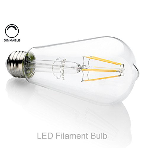 4 W/8 W E27/B22 - Blanc chaud 2800 K ampoule LED Marron en verre fumé doré Long Filament E27 4.0W Ampoule globe LED à filament rétro 80/95 - Style Edison Classe énergétique A ++ 