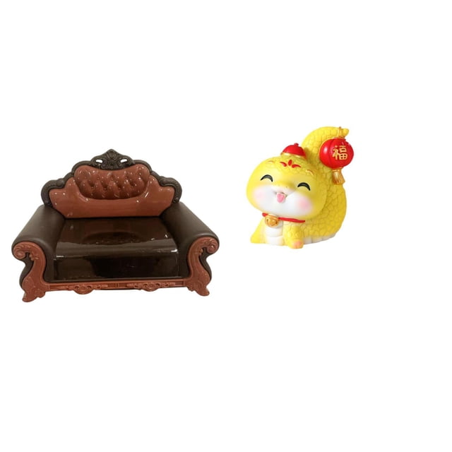 Sofá Miniatura, Sillón Individual, Modelo DIY, Accesorio, Estatua De Serpiente De Dibujos Animados, Figura Decorativa De Resina, Adorno De Mesa Para Estante, Mesa, Centro De Mesa, Oficina,