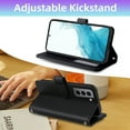thumbnail image 3 of Furiet Argyle Wallet Case for Samsung Galaxy S21 5G 6.2 inch with Tempered Glass Screen Protector Wrist Strap Shoulder Strap, Card Slots Luxury PU Leather Stand Phone Cover for S 21 21S G5 Black, 3 of 8