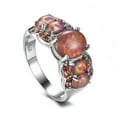 thumbnail image 2 of Minnieouse Anillo gran piedra ovalada moda encanto joyería dedo accesorios Iris piedra de nacimiento mujeres boda compromiso propuesta Accesorios de disfraces Naranja 9 # Minnieouse AP014923-11, 2 of 6