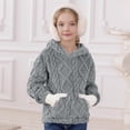 thumbnail image 2 of Taqqpue Girls Boys Fleece Hoodies Casual Solid Color Pullover Loose Fit Long Sleeve Shirts Oversize Hooded Sweatshirt with Pockets for Kids 4-15Y, 2 of 7