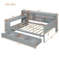 thumbnail image 5 of Newboti Furniture Full Size Wooden Daybed With 3 Drawers, USB Ports and desk, Gray 79257, 5 of 17