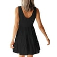thumbnail image 5 of UVN Sleeveless Dresses for Women Summer Casual Button Down Sundresses Ladies Ruffle Tiered Casual Swing Beach Dress, 5 of 9