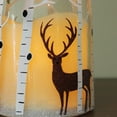 thumbnail image 4 of 10" LED Flameless Pillar Candle in a Clear Glass Bottle Lantern with Deer Accents, 4 of 4