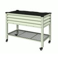 thumbnail image 5 of VEIKOUS Galvanized Steel Raised Garden Bed W/Wheels & Shelf, 48x23x33.5in, Elevated Planter Box, Cream White, 5 of 16