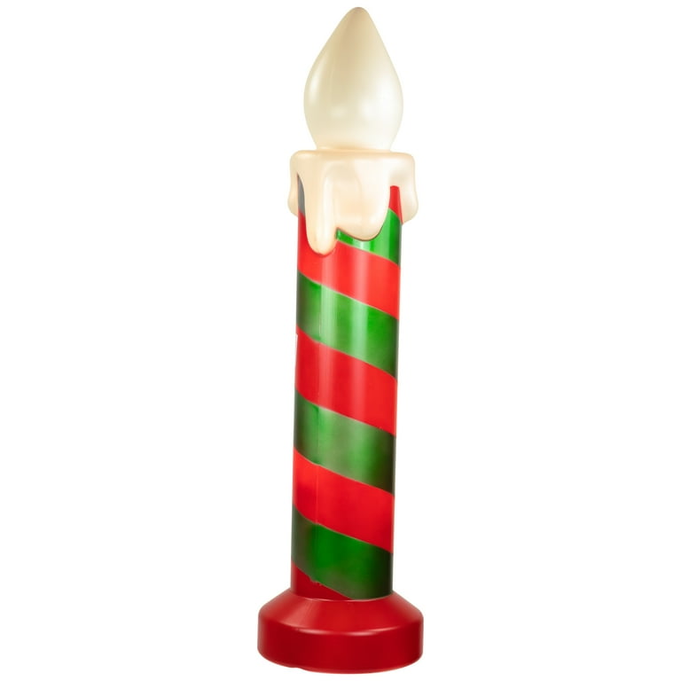 Northlight Lighted Striped Candle Blow Mold Outdoor Christmas