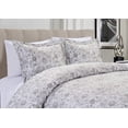 thumbnail image 1 of Mocassi 3-Piece Duvet Set, Paisley Design, Comforter Cover with Corner Ties & Button Closure, Full/Queen, Gray, 1 of 5